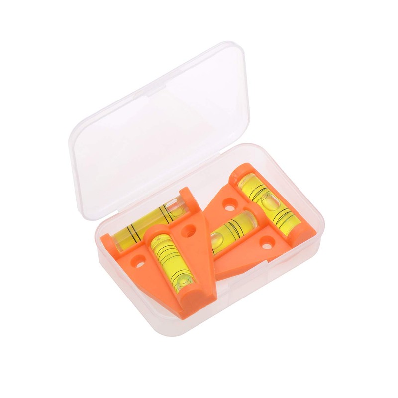 Mini Triangle T Level Tool 2 Bubbles Vertical Horizontal Orange,