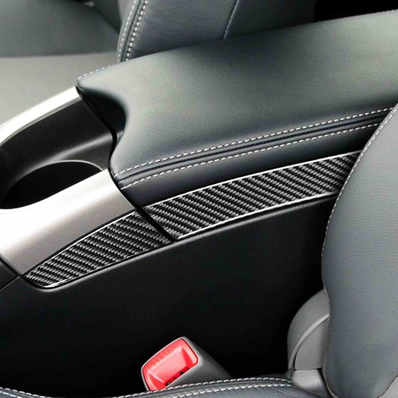 4Pcs Console Armrest Side Cover Carbon Fiber Trim Sticker Fit