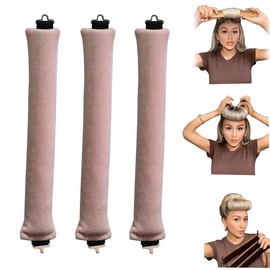 New rubber Curling Tool 3 hooks No heat curling iron Big Wave Curling tool Sleep Curling cone - Color: pink (three roots)