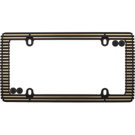 Cruiser Accessories 58300 Billet License Plate Frame, Flat Black/Matte Gold w/Fastener caps