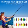 Zyluniy 16 Piece Trout Spoon Set, High-Quality Trout Bait &
