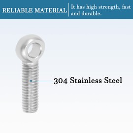 QUARKZMAN M8 x 30 mm Machines Shoulder Swing Lifting Eye Bolt 4 Pieces 304 Stainless Steel Metric Threaded Screw Shaft Dowel Grinding Hole Bolt for Pipeline Gate Valves