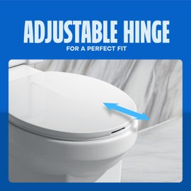 HIGHCRAFT Premium Round Toilet Seat with Adjustable Hinges - Molded Plastic Toilet Seat - Fits Standard Round Toilets - Round Seat in White