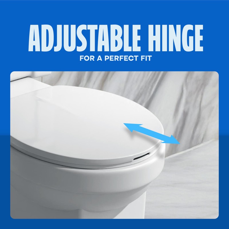 HIGHCRAFT Premium Round Toilet Seat with Adjustable Hinges - Molded