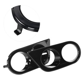 OUKENS Fog Light Covers, Pack of 2 Car Front Bumper, Fog Light Cover, Double Holes, Car Accessories, Suitable for E46 M3 2001-2006 (Light Black)