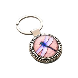 Handmade Lavender Dragonfly Keychain for Women