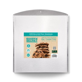 Baker's Secret Commercial Grade Natural Pure Aluminum 16" Cookie Sheet Flat, 100% Recycled, Baking Tray For Oven, Chemical Free No PFOA, PFOS, and PTFE - The Natural Aluminum Collection