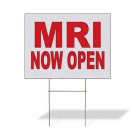 Fastasticdeals Weatherproof Yard Sign MRI Now Open Red Lawn Garden 24x18 Inches 2 Sides Print