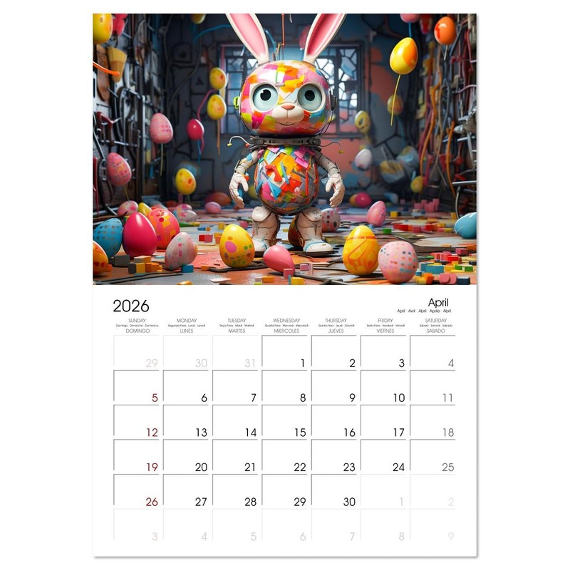 Robots - Future Humans (Monthly Wall Calendar 2026 11.7" x