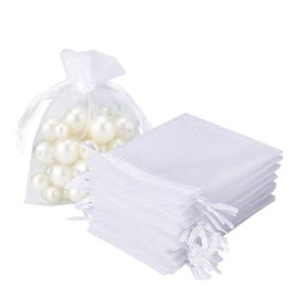 SGERUFZ 40 sacchetti di filato, piccoli sacchetti regalo e piccolo sacchetto di stoffa per imballare gioielli, regali, matrimoni, dettagli, gioielli, caramelle (8 x 10 cm, 10 x 12 cm) (bianco)