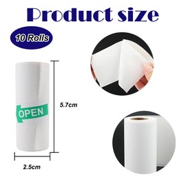10 Rolls Thermal Printer Paper – Mini Printer Sticker Paper Rolls for Labels, Compatible with Most Mini