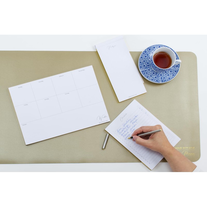 Dany Marcus Notepad with Gold Cut, Weekly Planner, Gift Office,