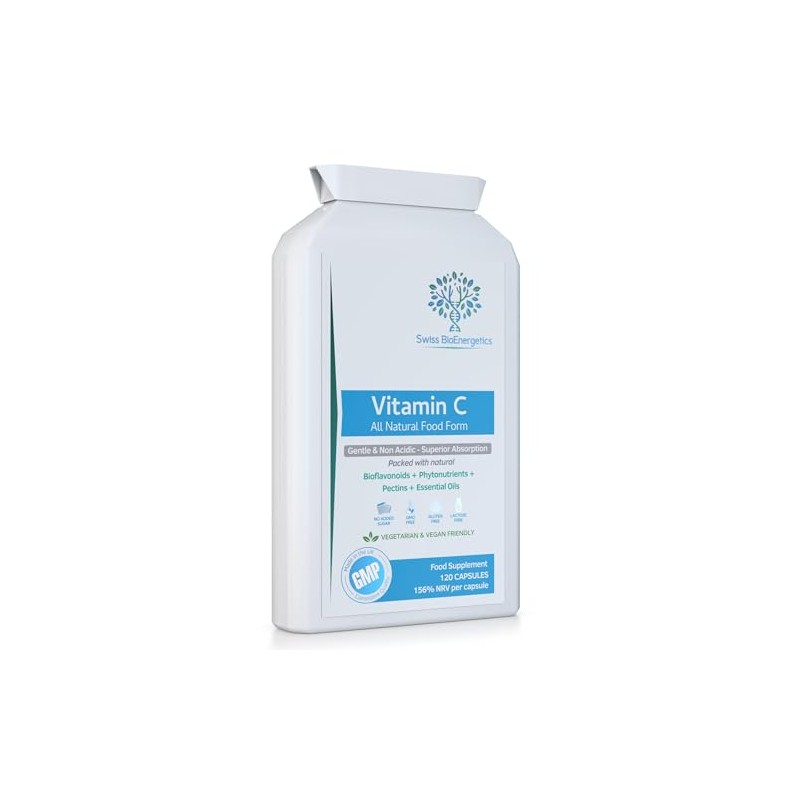 Natural Vitamin C 120 Capsules – Optimum Absorption All-Natural Food