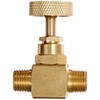 PIC Gauges NV-B-1/4-MXM Brass Needle Valve, 1/4" Male NPT X