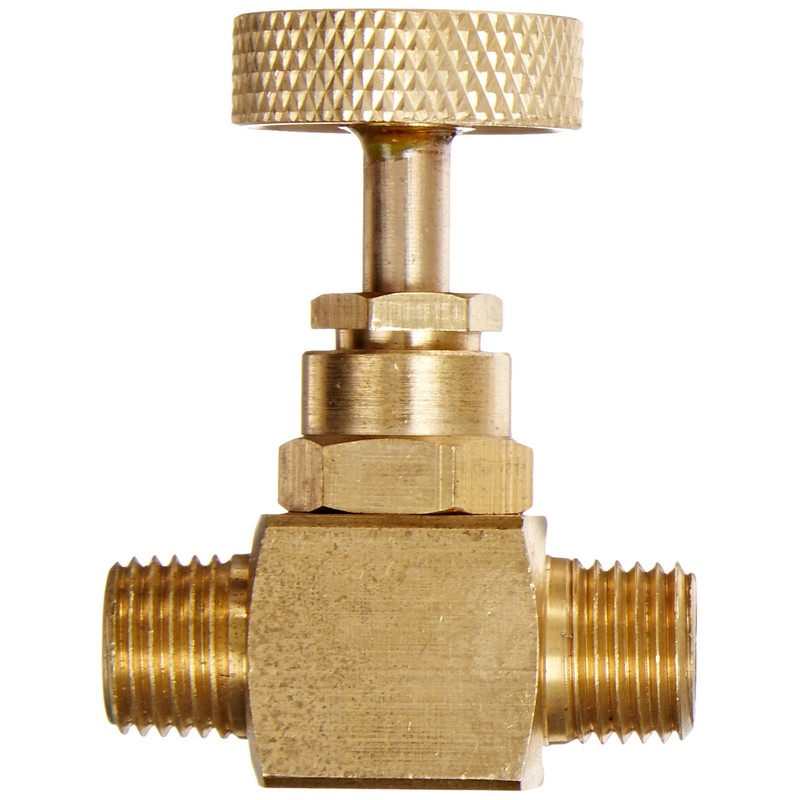 PIC Gauges NV-B-1/4-MXM Brass Needle Valve, 1/4" Male NPT X