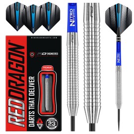 RED DRAGON Razor Edge Original 23 Gram Tungsten Darts Set with Flights and Stems