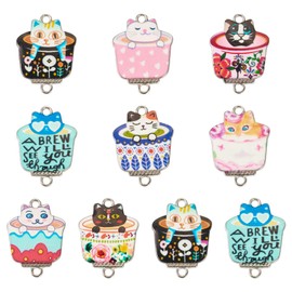 Bestewelry - Colgantes de esmalte para gatos y perros, diseño de dibujos animados, diseño colorido de animales, gatitos, cachorros, abalorio de aleación para manualidades, collares, pulseras, llaveros