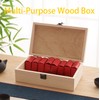 YXFZPAN Wooden Box with Hinged Lid - 8x6x3 Inch Natural
