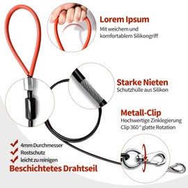 Mi Metty Dog Lead 5 ft Leads for Dogs, Chew-proof Dog Leads, Chain Lead for Medium to Large Dogs