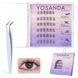 Yosanda False Eyelashes, No Glue, 1 Second, False Eyelashes, Natural, 3D, No Glue, 36 Bundles, Popular, Partial False Eyelashes, Easy to Wear, 3D Feel, Cute, Natural Bunches, Durable, Eye Makeup