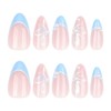 Medium Almond Press on Nails French Tip Fake Nails with