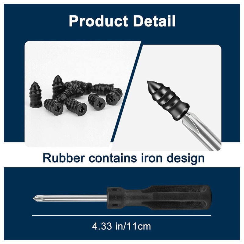 80PCS Tire Repair Rubber Nail Car Tire Repair Screw in