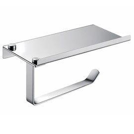 INTSUPERMAI Toilet Paper Holder with Shelf Stainless Steel Wall Mount Toilet Paper Holder with Mobile Phone Storage