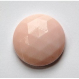 Yummy Treasures Vintage Light Pink Faceted Glass Cabochon 27mm cab140