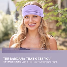 Awumbuk Wide Headbands for Women Knotted No Slip Head Bands Soft Turban Headband Hair Accessories Boho African Solid Color Head Wraps for Women Yoga Workout Pack of 6