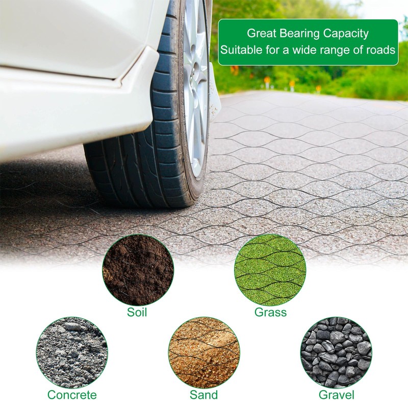 Hosuly 3" Thick Gravel Stabilizer Grid 9 x 20 ft