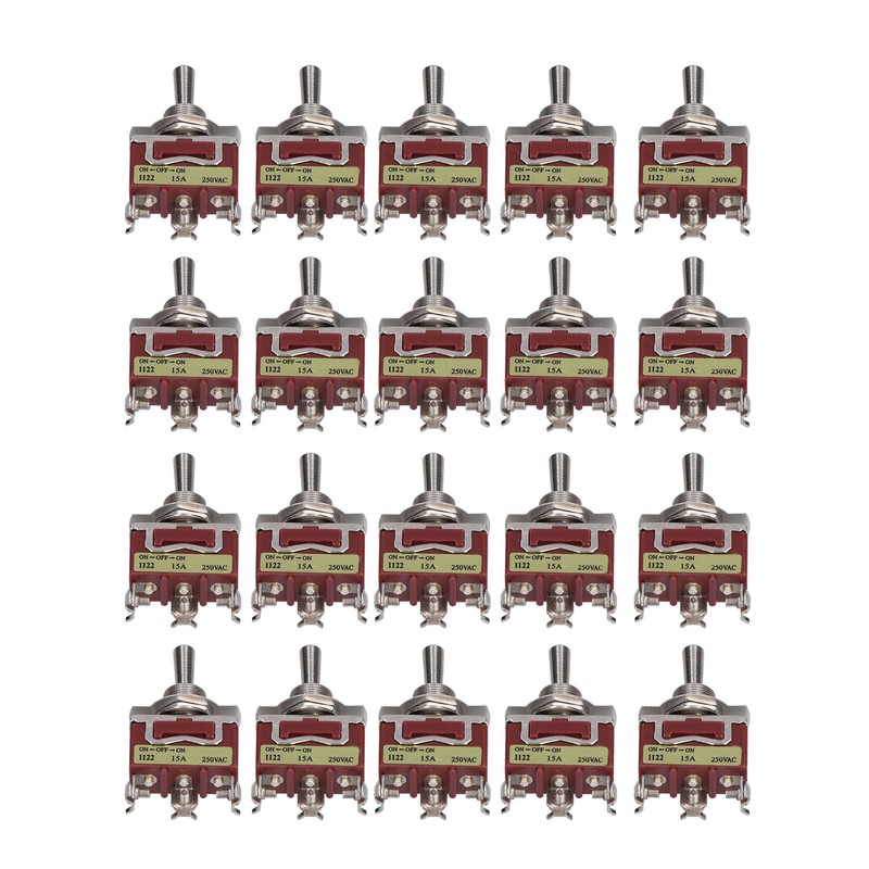 20 Sets Toggle Switch Rocker Self Locking 3 Terminal 3