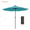 SANLUCE Patio 9 FT LED Market Umbrellas With Solar Lights,