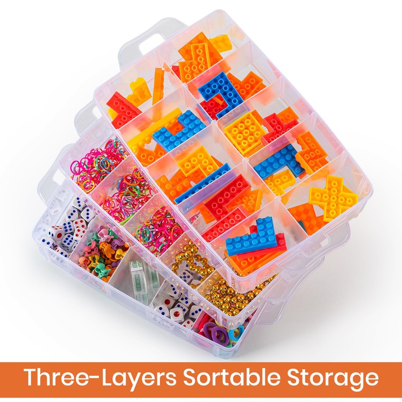 Daletu Sorting Boxes for Small Parts with Lid, Plastic Storage