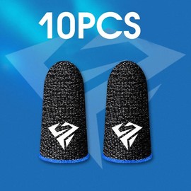 10Pcs Mobile Game Fingertip Gloves for PUBG Gamer Sweatproof Anti-Slip Touch Screen Finger Sleeve Breathable Gaming Finger Cover - Color: Red