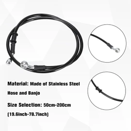 90 cm Motorcycle Brake Hose, Motorcycle Steel Flex Brake Line Hydraulic Brake Line Front and Rear for Pit Bike Dirt Bike Enduro Motocross ATV Quad Black