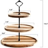 SAHENITEANA 3 Tier Cupcake Stand, Black Crown, Wooden Tiered Tray