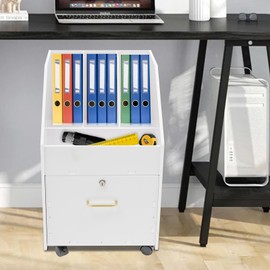FFanhia Rolling File Cabinet with Lock, Wheels and Drawer Desk Organizer for Home Office Study Room Bedroom, 15.75 x 18.9 x 23.8