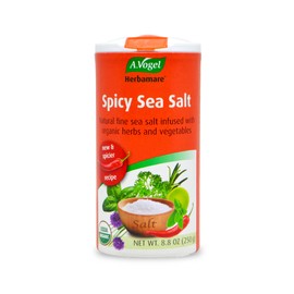 A. Vogel Herbamare Seasoned Spicy Sea Salt - USDA Organic - Seasoning Salt Infused w/ 12 Herbs - 33% Less Sodium - Non-GMO -Gluten Free - Kosher - 8.8 oz