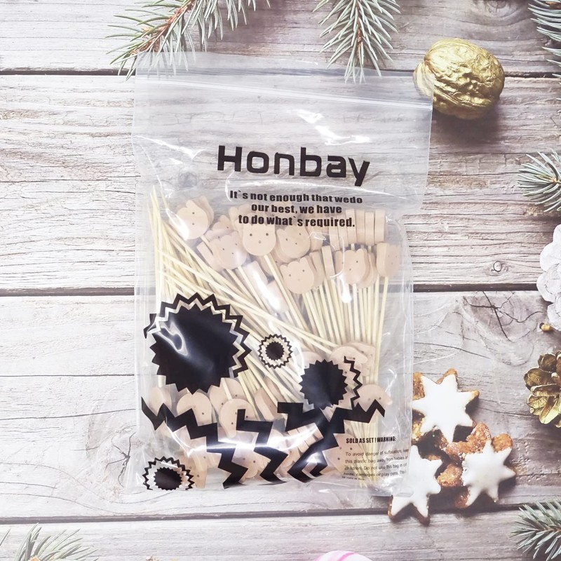 Honbay 100PCS Cute Cat Bear Cocktail Picks Sticks Party Food