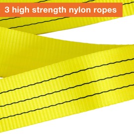 3 inch, 8 Feet Tree Saver, Winch Strap, Tow Straps 30,000 Pound Capacity Recovery Rope,Heavy Duty Towing Ropes with Triple Reinforced Loops Emmergency Off Road Towing Rope 3" x 8ft