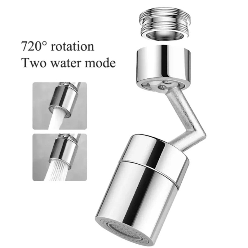 JKU Extensor de grifo de fregadero giratorio con rotacion cromado
