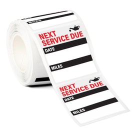 200pcs Oil Change Service Reminder Window Stickers | 2" x 2" Non-Adhesive Static Window Clings, 100/roll, 2 Rolls per Pack