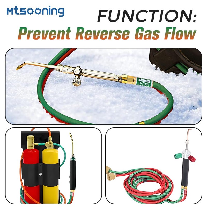 Mtsooning Oxygen Acetylene Flashback Arrestors Set 4PCS Torch End Standard