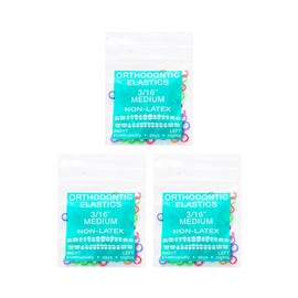 JMU Orthodontic Elastics 3/16 Medium, 300 Pack, Neon, Orthodontic Rubber Bands Latex Free Intraoral Elastic Bands Made in USA