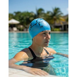 escualo Gorra para Natacion Unisex Adulto Modelo Electro Go (Silicon) Impermeable, Unitalla, Color Azul