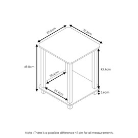 Furinno Simplistic Set of 2 End Table, Walnut/Brown