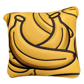 Golf Mallet Putter Head Cover Headcovers Fruit Style Golf Square Mallet Putter Cover with Magnetic Closure - Premium Golf Club Covers Accessories for Men (Dark Banana)