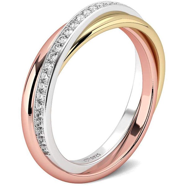 Jeulia Women's Ring, Simple, Silver, Silver, Cross Line Design, Everyday