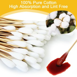 Egaageoi 6 Inch Ear Swabs for Dogs - 200 Pcs Large Cotton Swabs for Dogs’ Ears - Gentle Cleaning, Extra-Absorbent Tips, Durable Bamboo Stick - Perfect for Vets, Groomers, and Pet Owners