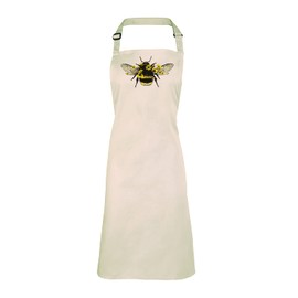SmartyPants Vintage Bee Natural Apron Cute Sweet Bumble Nature Hippy Flower Power Daisy Sunflower Pollen Wasp Unisex Kitchen Cooking Baking Bake Cook Chef Gift Present (Natural Prime)